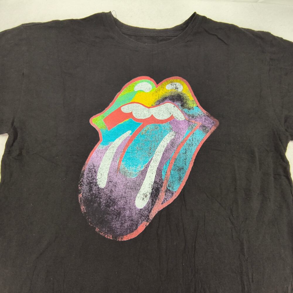 The Rolling Stones Short Sleeve Band Crew Neck T Shirt Mens Size Medium M Black